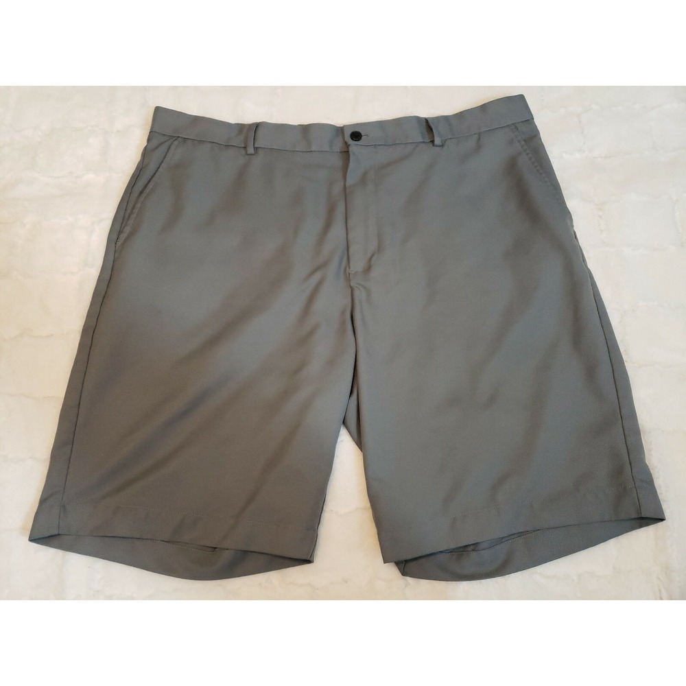 Greg Norman Mens Gray Performance Golf Shorts Size 40 Flat Front Polyester
